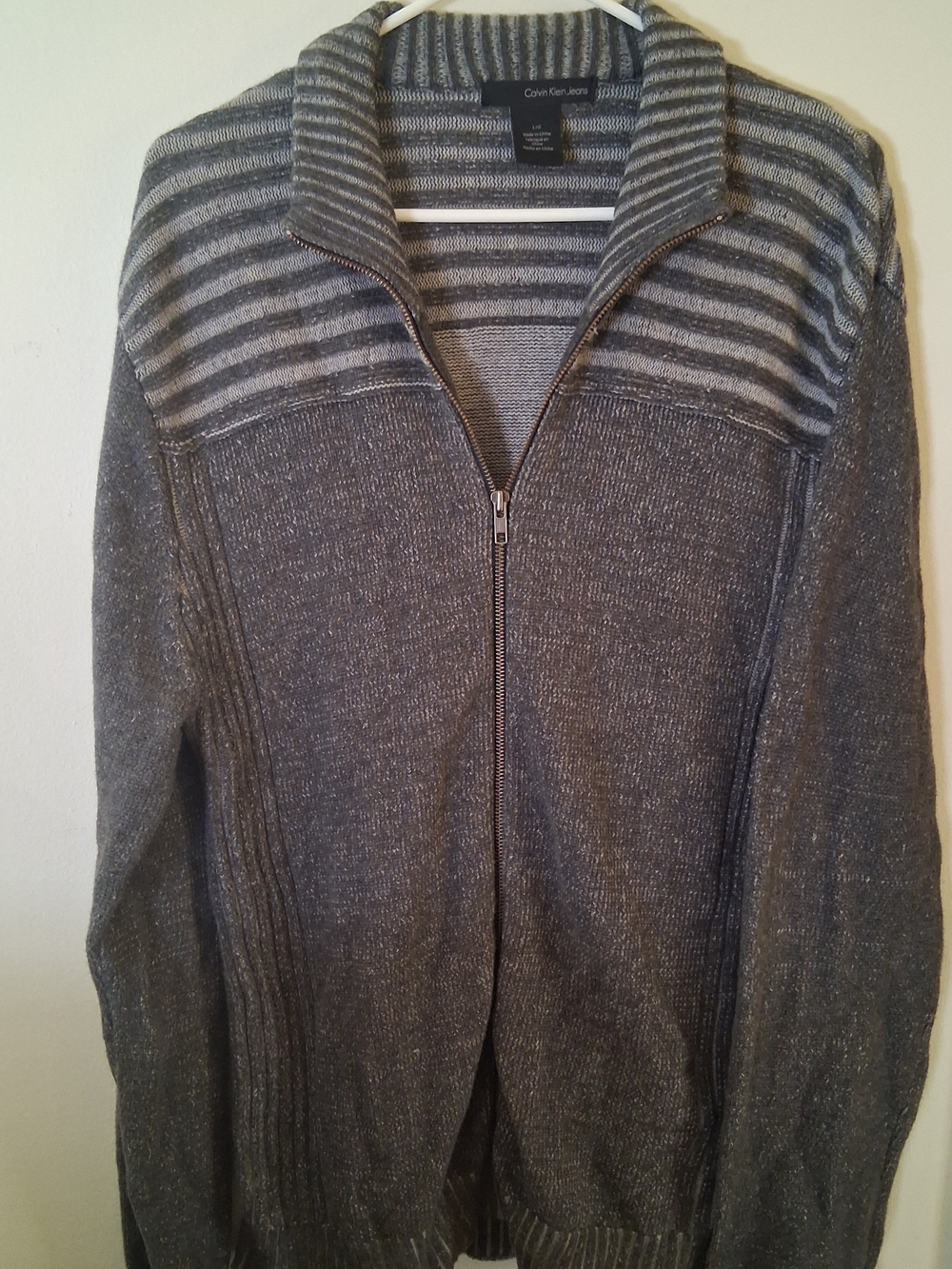 Calvin Klein Gray Zip-Up Men’s Sweater